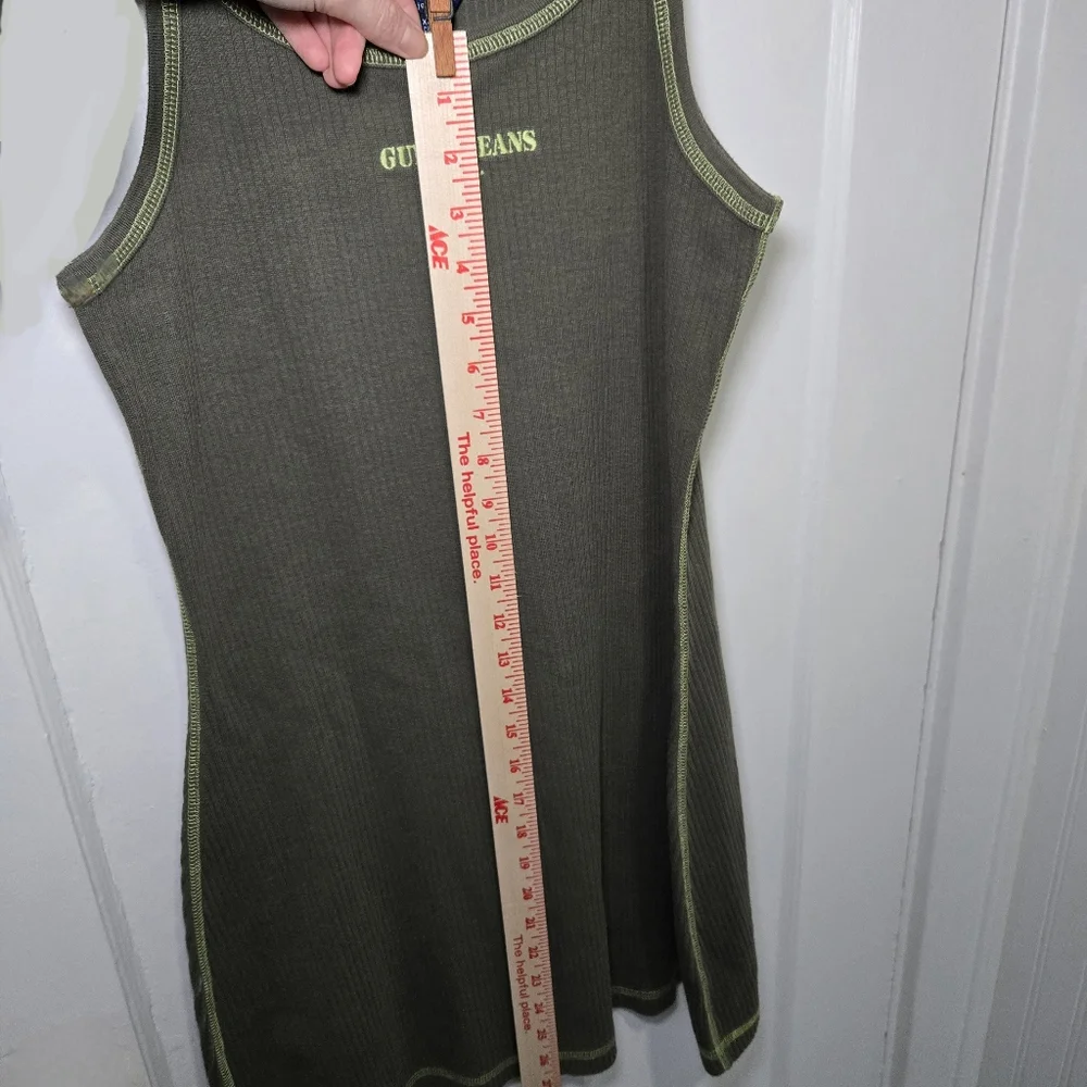Guess Jeans USA Women's Y2K Vintage Ribbed Tank Dress Size‎ S Green Streetwear - Picture 11 of 13